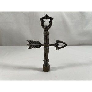 Vintage 1/4”-27 Cast Brass Lamp Finial Arrow Weather Vane Profile #3